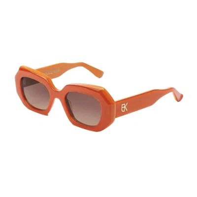 Emmanuelle Khanh Emmanuel Kahn Dixie 107 Glossy Sunset Sunglasses In Orange