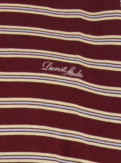 Dunst Bordeaux Sweater With All-over Striped Motif And Front Logo In Cotton Woman In Multi