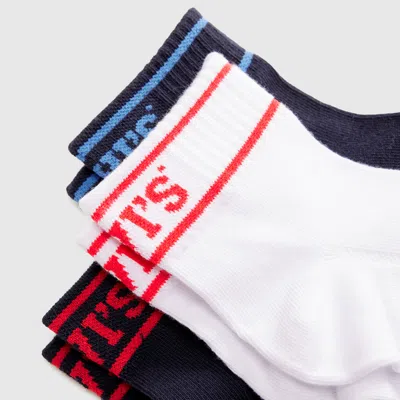 Levi's Mid Cut Collegiate Logo Socks (3-pack) In Multi