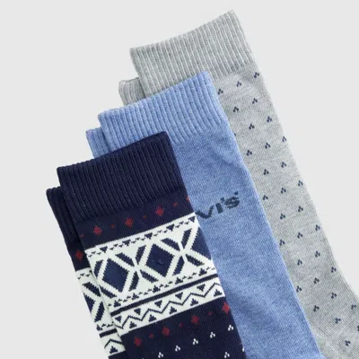 Levi's Regular Cut Fair Isle Socks (3-pack) In Multi