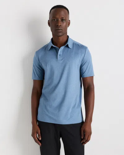 Quince Men's Flowknit Breeze Performance Polo In Blue