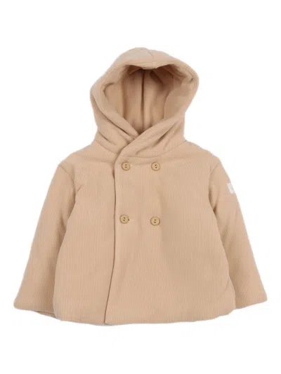 Teddy & Minou Hooded Corduroy Padded Jacket In Neutral
