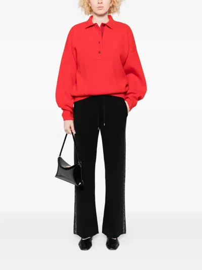 Maje Rhinestone-embellished Trousers In Black