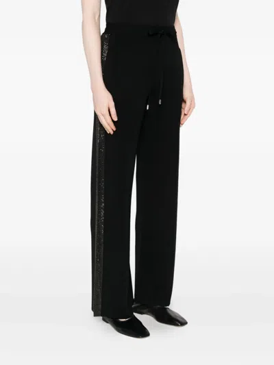 Maje Rhinestone-embellished Trousers In Black
