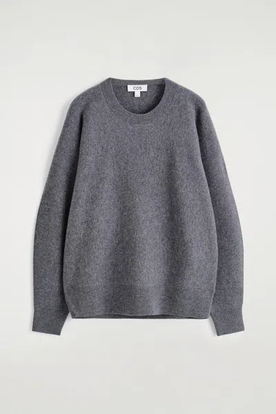 Cos Rounded Double-faced Wool Sweater In Gray