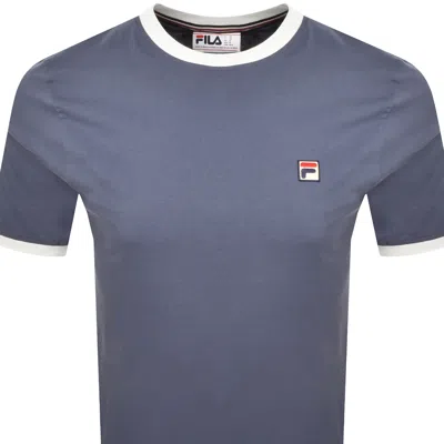 Fila Vintage Marconi T Shirt Blue In Brown
