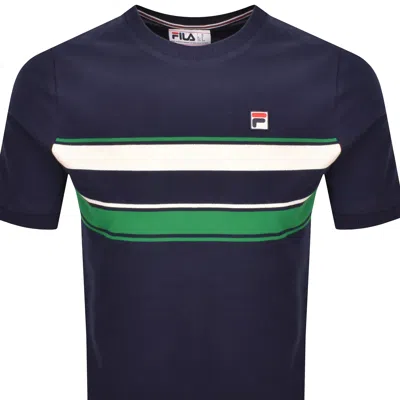 Fila Vintage Iggy Stripe T Shirt Navy In Blue