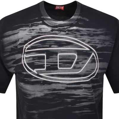 Diesel Cotton T-shirt With Oval D Print In Black