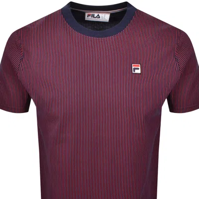 Fila Vintage Pinstripe T Shirt Navy In Brown