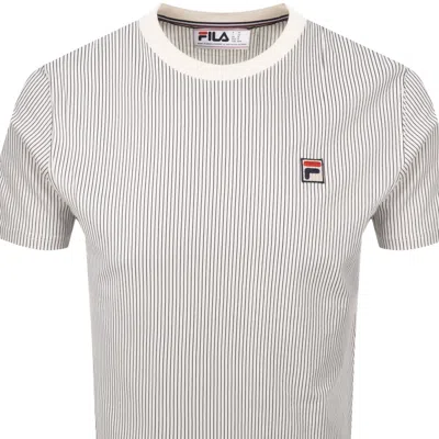 Fila Vintage Pinstripe T Shirt Cream In Gray
