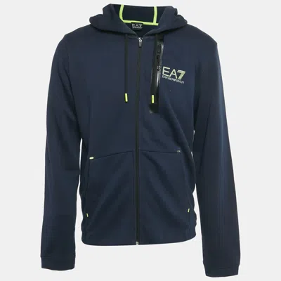 Pre-owned Emporio Armani Navy Blue Jersey Zip-up Jacket Xl