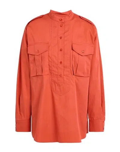 Max & Co . X Duro Olowu Woman Top Rust Size 8 Cotton In Red