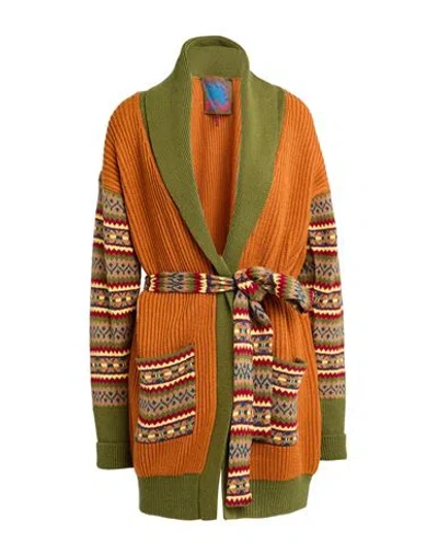 Max & Co . Pony Ride Woman Cardigan Brown Size M Acrylic, Wool, Polyester In Multi