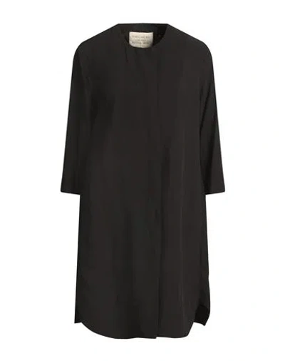 Alessia Santi Woman Overcoat & Trench Coat Black Size 6 Viscose, Linen In Black