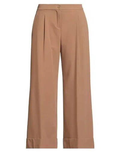 Corte Dei Gonzaga Woman Pants Camel Size 10 Polyamide, Viscose, Elastane In Brown