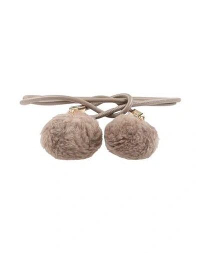 Max Mara Woman Belt Light Brown Size Onesize Shearling, Alpaca Wool, Virgin Wool, Silk In Neutral