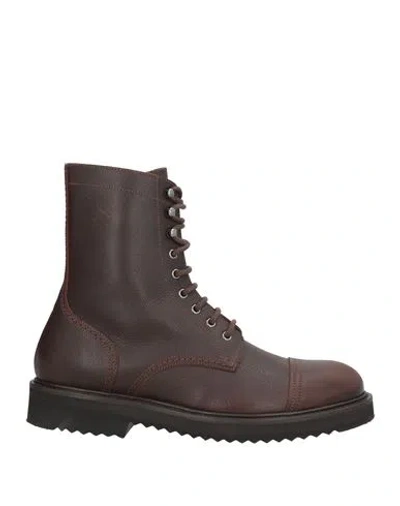 Mich Simon Man Ankle Boots Dark Brown Size 9 Leather In Brown