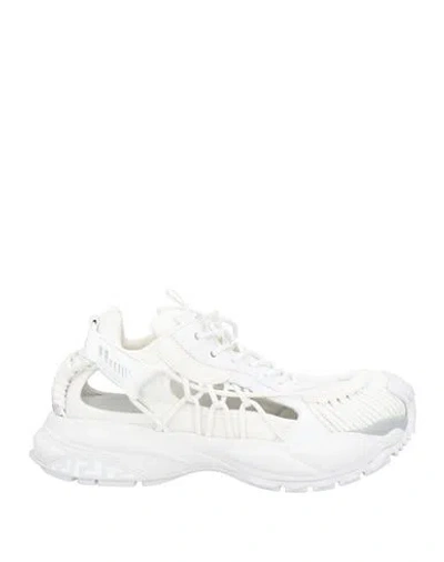Versace Panelled White Sneakers With Cut-out Detailing In White