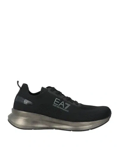 Ea7 Man Sneakers Black Size 9 Textile Fibers, Synthetisches Material In Black