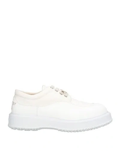 Hogan Man Lace-up Shoes Off White Size 9 Textile Fibers, Synthetisches Material In White