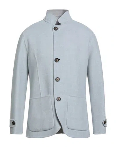 Eleventy Platinum Man Coat Sky Blue Size 46 Wool In Blue
