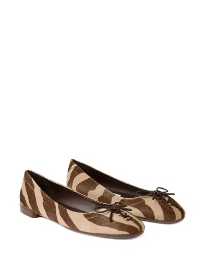 Jimmy Choo Scarlett Suede Zebra Print Ballet Flats In Brown