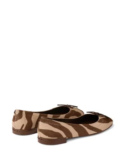 Jimmy Choo Scarlett Suede Zebra Print Ballet Flats In Brown