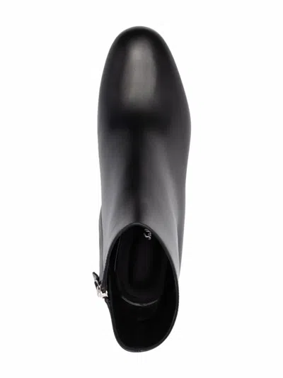 Ferragamo Block-heel Ankle Boots In Black