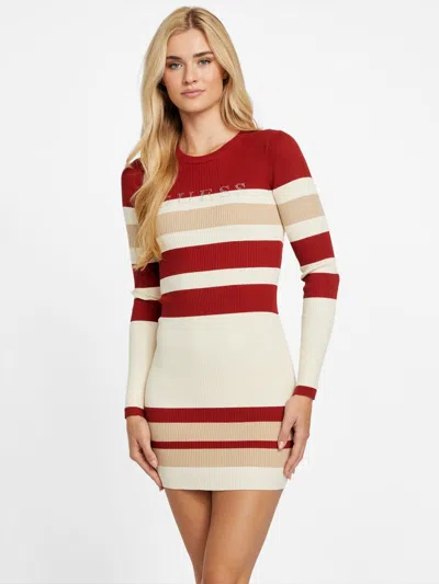 Guess Factory Amiri Striped Sweater Dress In Neutral