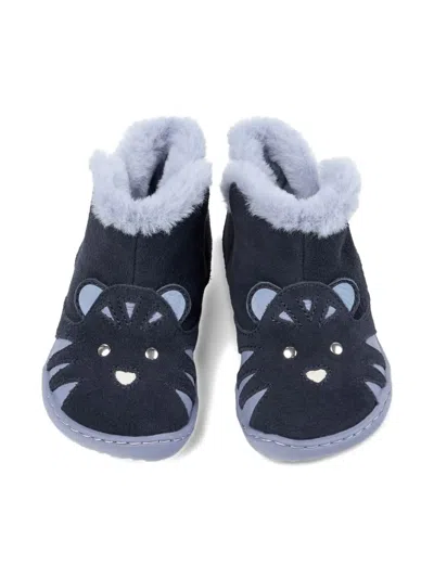 Camper Tiger-face Fur-trimmed Boots In Blue