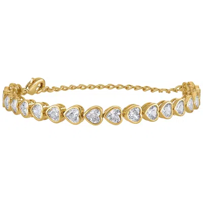Junior Jewels 14k Gold Over Brass Cubic Zirconia Bracelet In Gold
