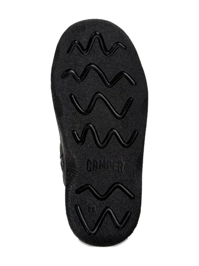 Camper Lace-up Leather Ankle Boots In Black