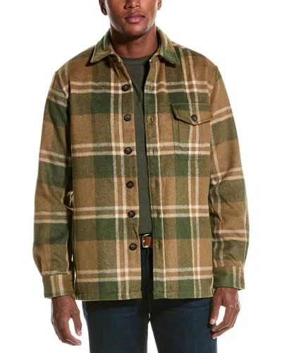 Vintage 1946 Heather Wool-blend Shirt Jacket In Green