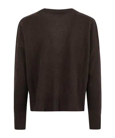 Antonelli Button Long-sleeved Sweater In Brown
