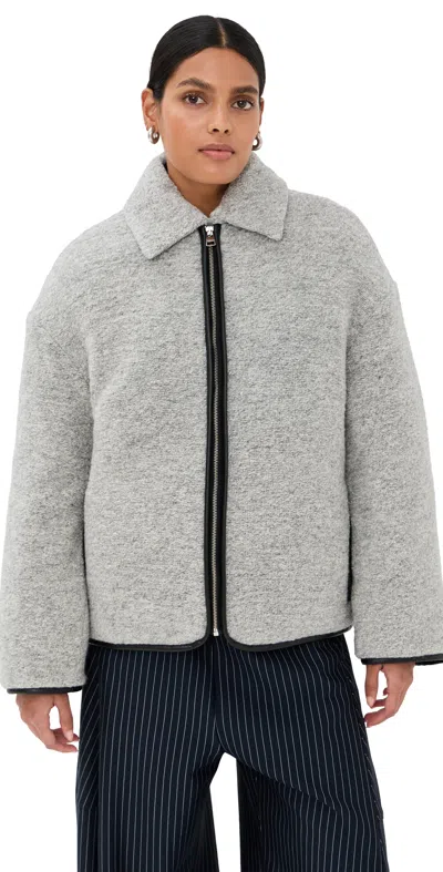 Jw Anderson Contrast Trim Casual Jacket Light Grey Melange In Gray