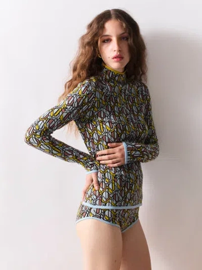 Diane Von Furstenberg Angelo Turtleneck In Animal Print