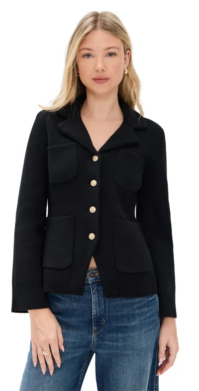 Alex Mill Janie Cardigan In Wool Cotton Blend Black In Gold