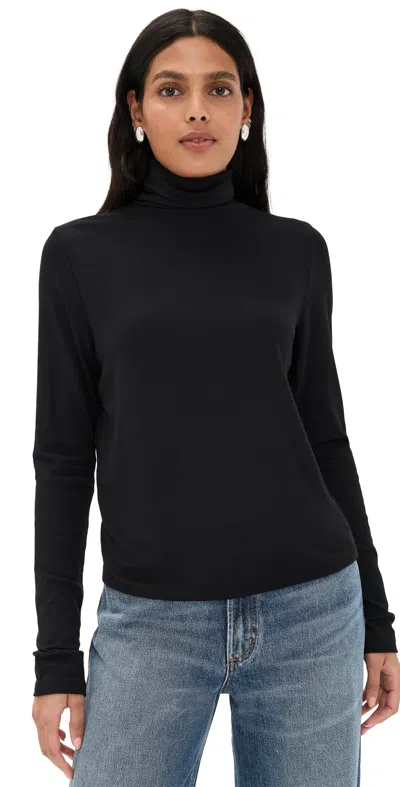 Vince Essential Turtleneck Black In Animal Print