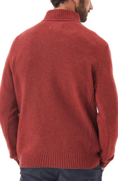 Barbour Nelson Essential Lambswool Half Zip Sweater In Red