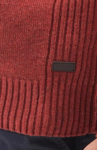 Barbour Nelson Essential Lambswool Half Zip Sweater In Red