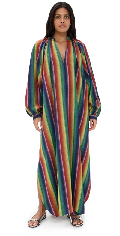 Marrakshi Life The V Neck Toaureg Dress Stripe 66 In Multi