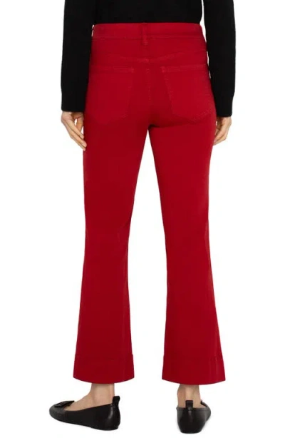 Liverpool Gia Glider Pull-on Crop Flare Jeans In Red