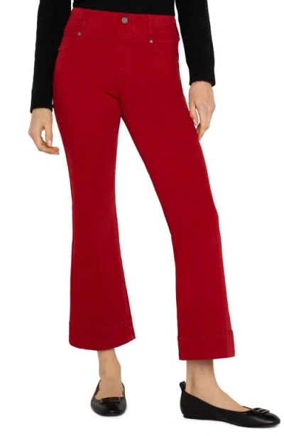 Liverpool Gia Glider Pull-on Crop Flare Jeans In Red
