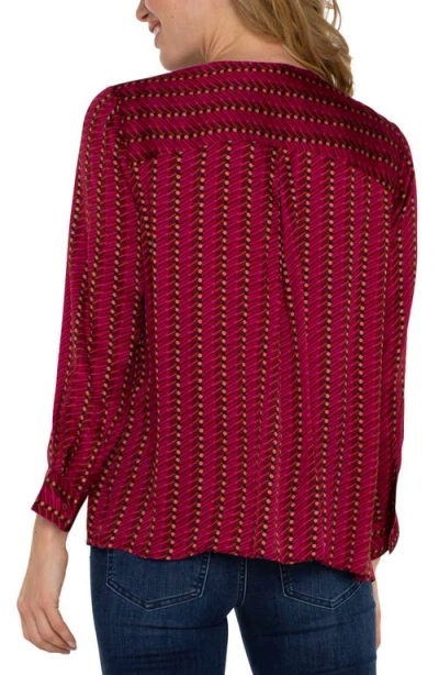 Liverpool Ruby Dotted Stripe Popover Top