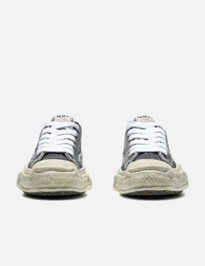 Miharayasuhiro “hank” Og Sole Bleach-wash Denim Canvas Low-top Sneaker In Blue