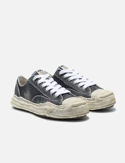 Miharayasuhiro “hank” Og Sole Bleach-wash Denim Canvas Low-top Sneaker In Blue