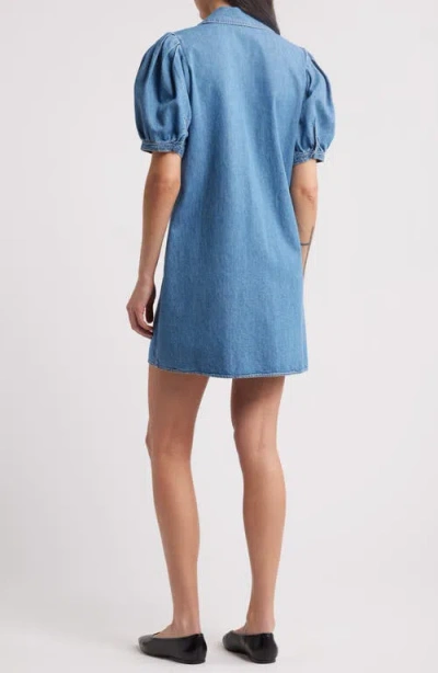 Frame Womens The Sailor Puffed-sleeves Denim-blend Mini Dress Starlet