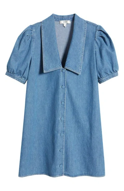 Frame Womens The Sailor Puffed-sleeves Denim-blend Mini Dress Starlet