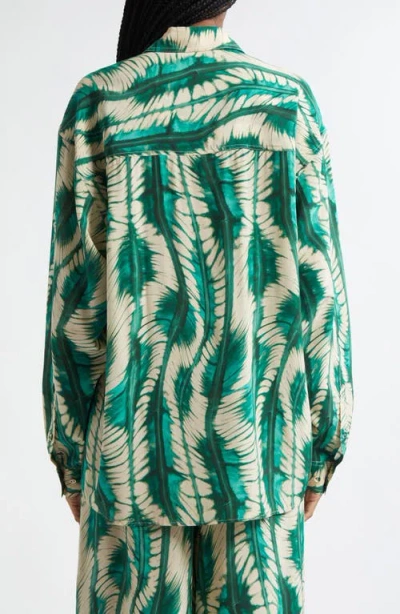 Ulla Johnson Soren Long-sleeve Silk Shirt In Aca Acacia