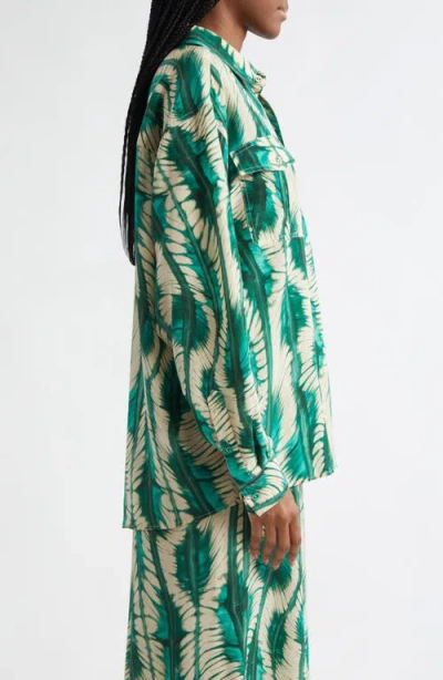 Ulla Johnson Soren Long-sleeve Silk Shirt In Aca Acacia